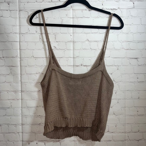 ✨En El Mar Knit Cropped Sweater Cami Top, Sleeveless Spaghetti Strap Size XL - Picture 5 of 5
